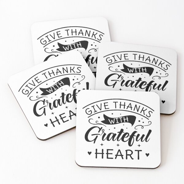 Item preview, Give Thanks with Grateful Heart Inspiration handwritten lettering quote designed and sold by GraphicDream.