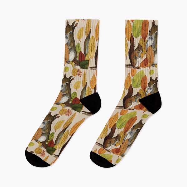 Item preview, Squirrel Mother and Son with Autumn Leaves designed and sold by recollectionsv.