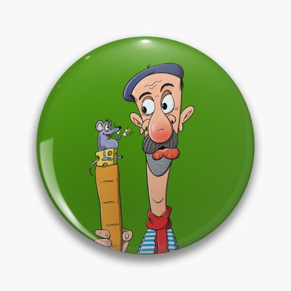 Item preview, Frenchman with mouse, baguette and cheese - caricature designed and sold by cartoonalarm.