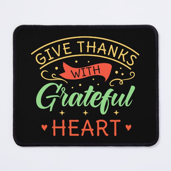 Item preview, Give Thanks with Grateful Heart Inspiration handwritten lettering quote designed and sold by GraphicDream.