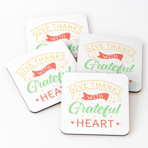 Item preview, Give Thanks with Grateful Heart Inspiration handwritten lettering quote designed and sold by GraphicDream.