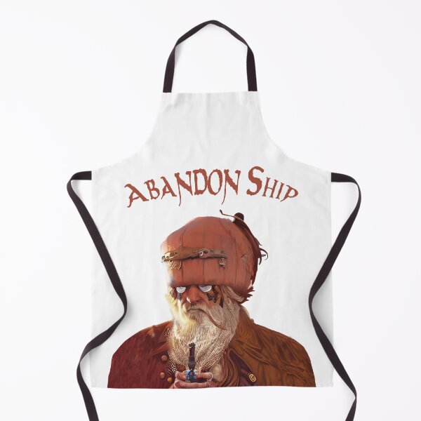Item preview, Steampunk style pirate with strange pumpkin headgear. Abandon ship text. designed and sold by janesg.