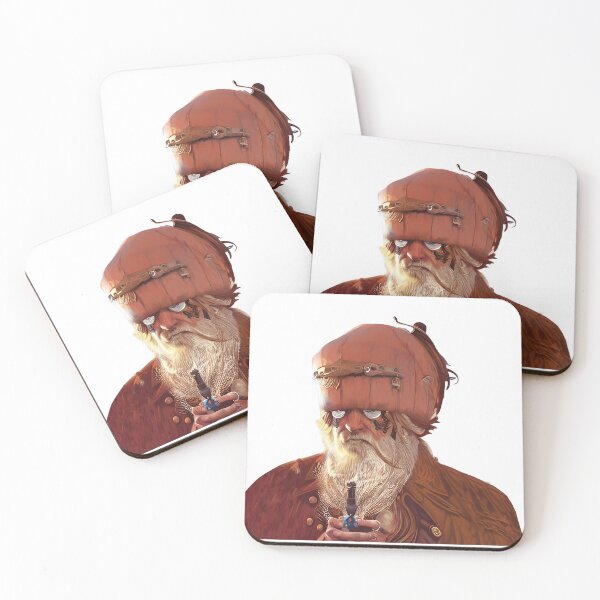 Item preview, Steampunk style pirate with strange pumpkin headgear. White background. designed and sold by janesg.