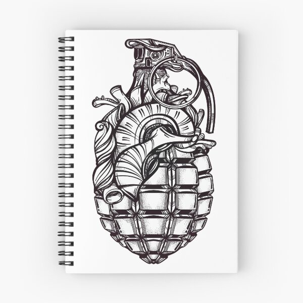 Item preview, Heart Hand Grenade (Hand Drawn Art) designed and sold by Magnetic Pajama.