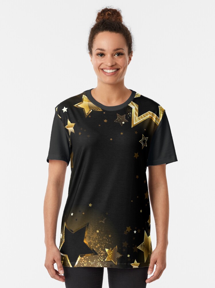 Black and gold graphic hot sale tee