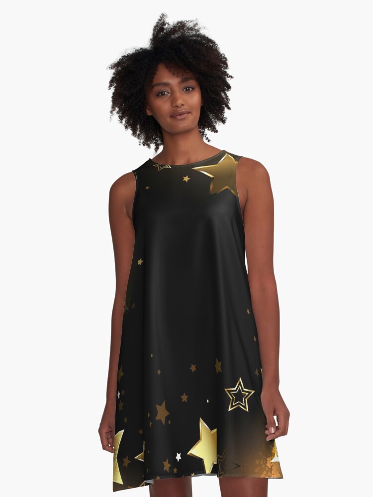 Black and best sale gold star dress