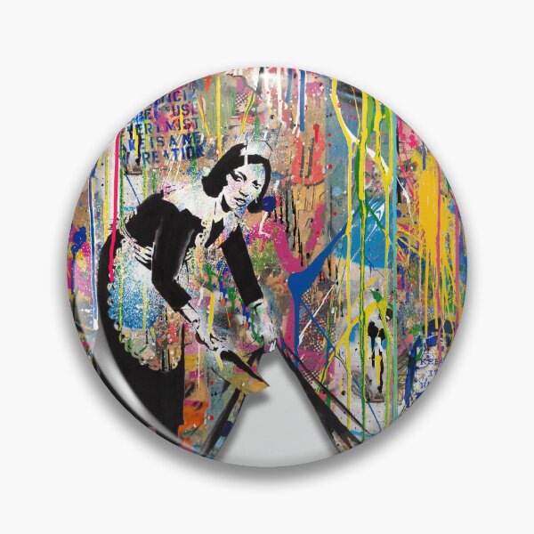 Item preview, Colorful Spray Paint Stencil Pop Art - Sweep it Under the Carpet Banksy Maid designed and sold by WE-ARE-BANKSY.
