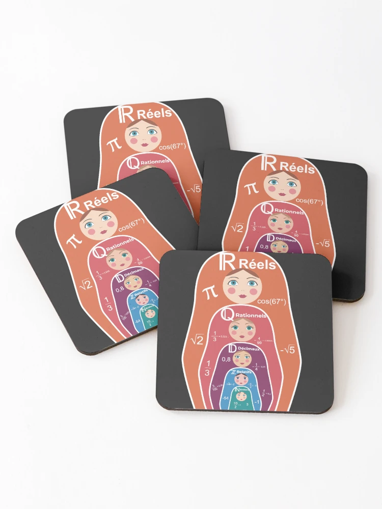 Thumbnail 1 of 5, Coasters (Set of 4), math dolls designed and sold by GodsofMath.