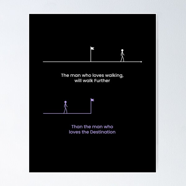 Item preview, man who loves walking walks further than who loves the destination designed and sold by VisuallyNeeded.