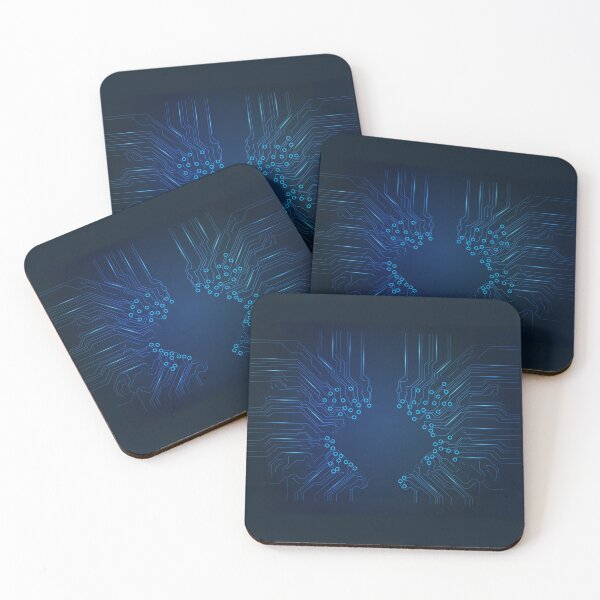 Item preview, Blue Printed Circuit Board PCB trace lines technology art designed and sold by EngineersArt.