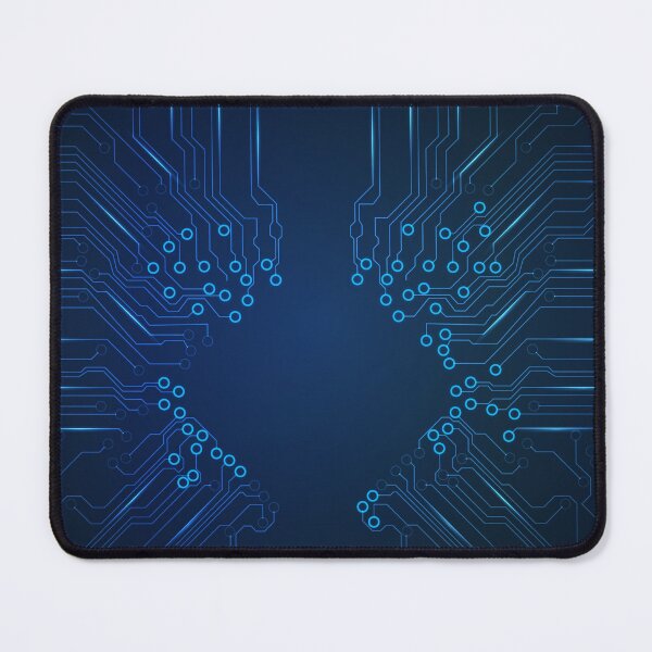 Item preview, Blue Printed Circuit Board PCB trace lines technology art designed and sold by EngineersArt.