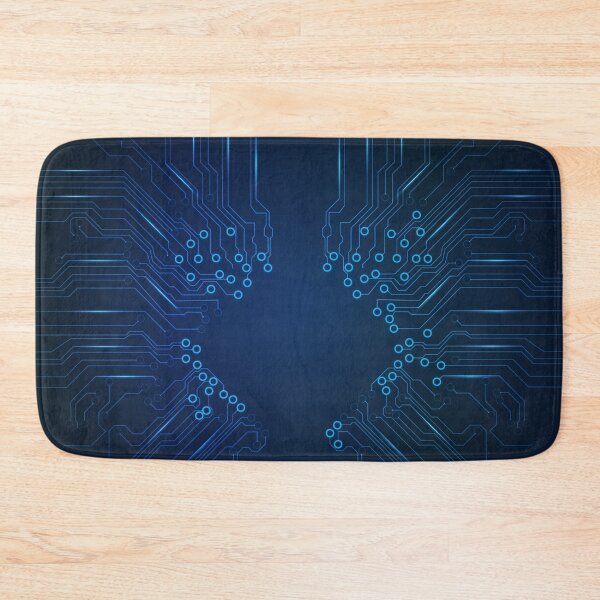 Item preview, Blue Printed Circuit Board PCB trace lines technology art designed and sold by EngineersArt.