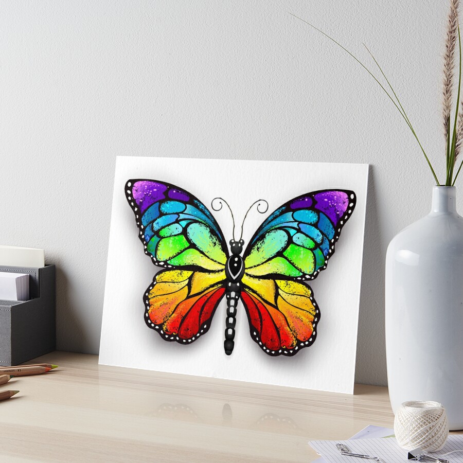 Rainbow monarch butterfly ( Butterflies ) Rainbow butterfly Art