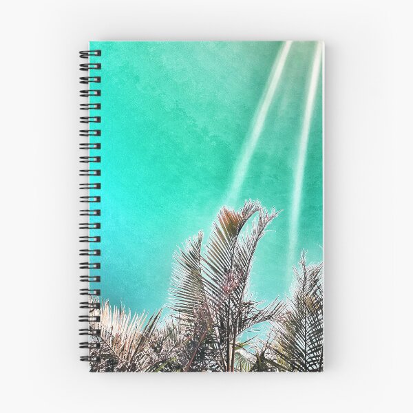 Item preview, Tropical Palm Fronds on Grunge Style Greenish Cyan Background Tropicalcore designed and sold by Beachy.