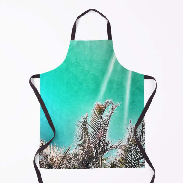 Item preview, Tropical Palm Fronds on Grunge Style Greenish Cyan Background Tropicalcore designed and sold by Beachy.