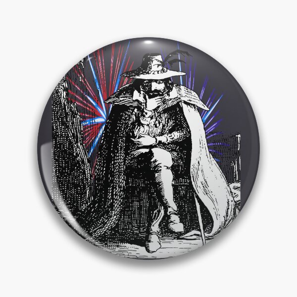 Item preview, Guy Fawkes Vintage Illustration With Colored Fireworks designed and sold by taiche.