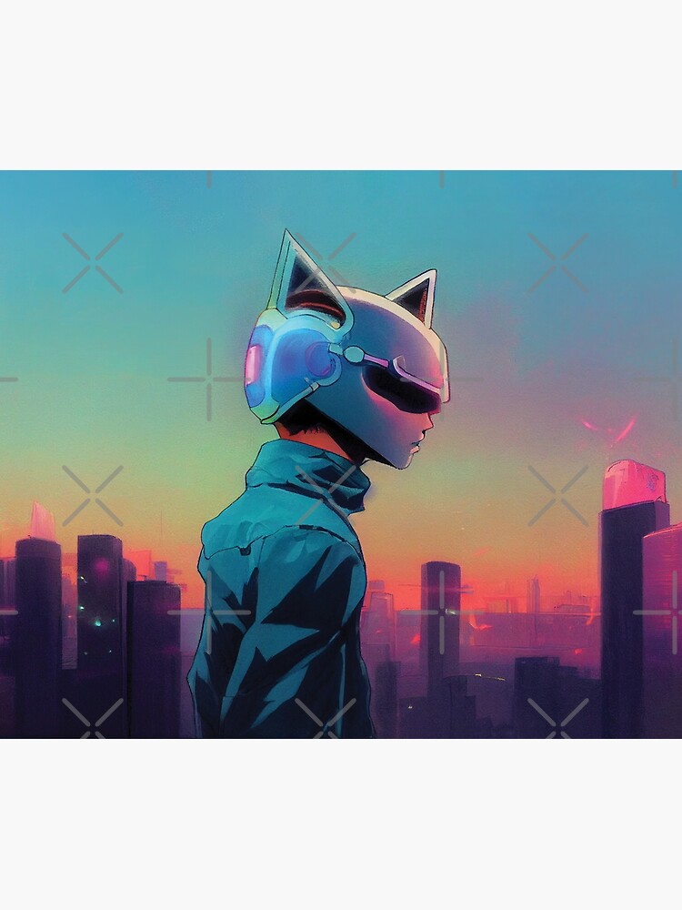 Anime Futuristic CatGirl gifts for manga lovers | Greeting Card