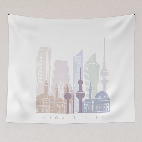 Item preview,  KUWAIT CITY SKYLINE POSTER PASTEL designed and sold by paulrommer.