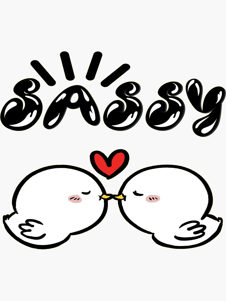 " Sassy adorable cute birds kissing emoji qoute" Sticker for Sale by funcrast Redbubble