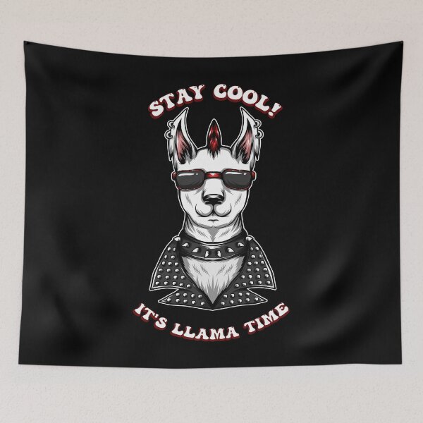 Item preview, A design with a cool llama and the slogan Stay Cool It's Llama Time designed and sold by velisani.
