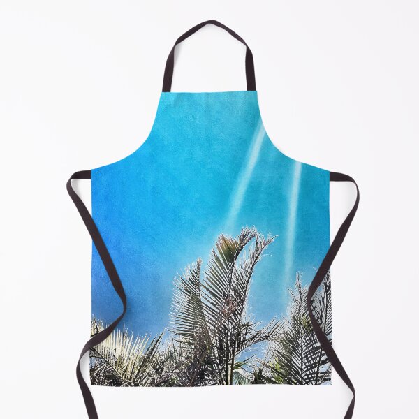 Item preview, Tropical Palm Fronds on Coastal Grunge Style Blue Background Tropicalcore designed and sold by Beachy.