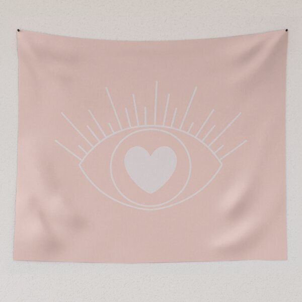 Item preview, Magical Mysterious Aesthetic Indie Style Pretty Heart Eye Coral Pink designed and sold by scorpiolane.