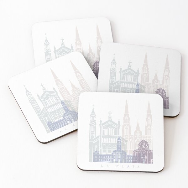 Item preview, LA PLATA SKYLINE POSTER PASTEL designed and sold by paulrommer.
