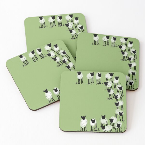 Item preview, Inky Sheep on Green designed and sold by TraceyMackieArt.