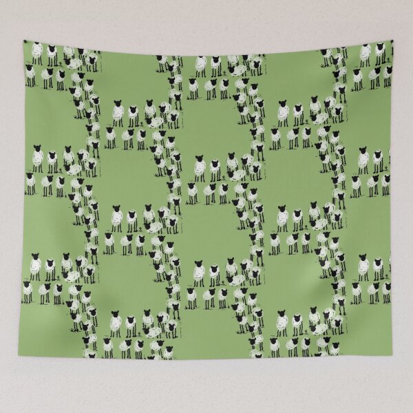 Item preview, Inky Sheep on Green designed and sold by TraceyMackieArt.