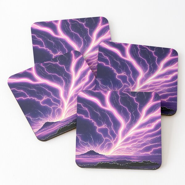 Item preview, Purple Electric Storm Landscape - Genshin Impact Symbol Element Electro Lightning - Inazuma designed and sold by Fregoulix.