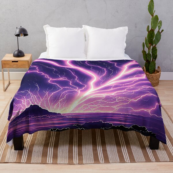 Item preview, Purple Electric Storm Landscape - Genshin Impact Symbol Element Electro Lightning - Inazuma designed and sold by Fregoulix.