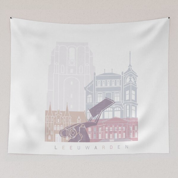 Item preview, LEEUWARDEN SKYLINE POSTER PASTEL designed and sold by paulrommer.