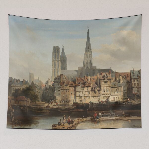 Item preview, The Quay of Paris in Rouen - Johannes Bosboom, 1839 designed and sold by 2Girls1Shirt.