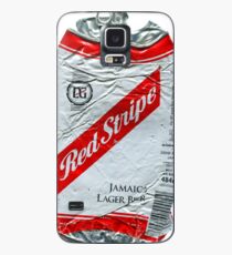 Red Stripe - Crushed Tin Case/Skin for Samsung Galaxy
