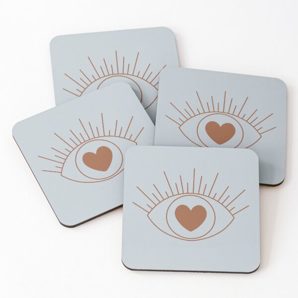 Item preview, Magical Mysterious Aesthetic Indie Style Pretty Heart Eye Gray Blue & Brown designed and sold by scorpiolane.