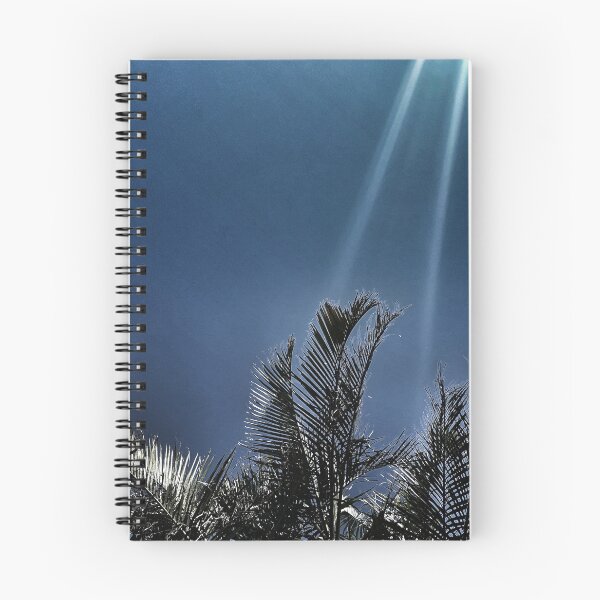 Item preview, Palm Fronds in Silvery Silhouette against Dark Dusty Blue Background - Night Botanical Tropicalcore designed and sold by Beachy.
