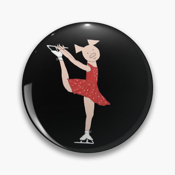 Item preview, I love Figure Skating, charming pink pig figure skater.  designed and sold by PiggingJapan.