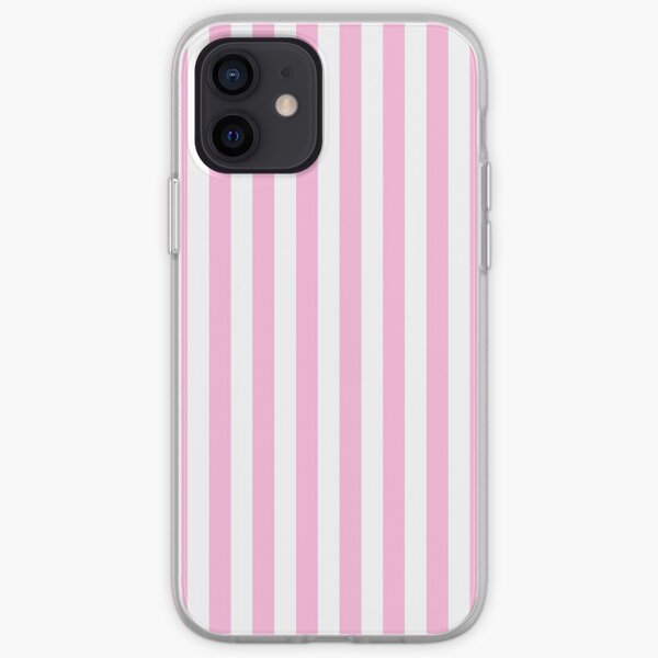 Pink and White Vertical Stripe iPhone Soft Case