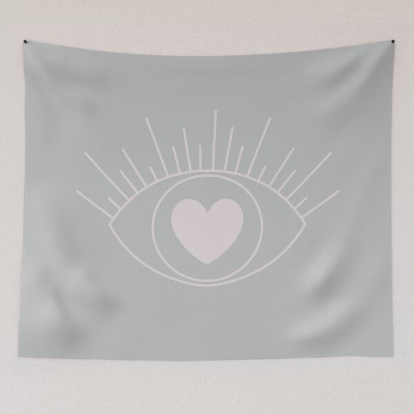 Item preview, Magical Mysterious Aesthetic Indie Style Pretty Heart Eye Grayish Blue designed and sold by scorpiolane.
