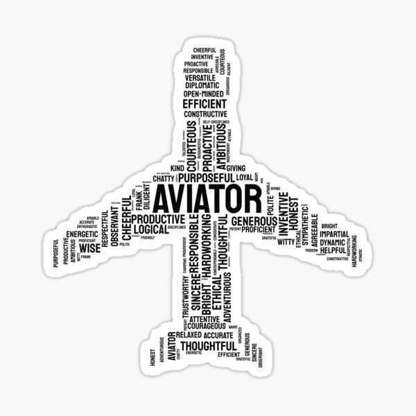 "Aviator Positive Characters In An Airplane Shape Airplane Pilot Gift