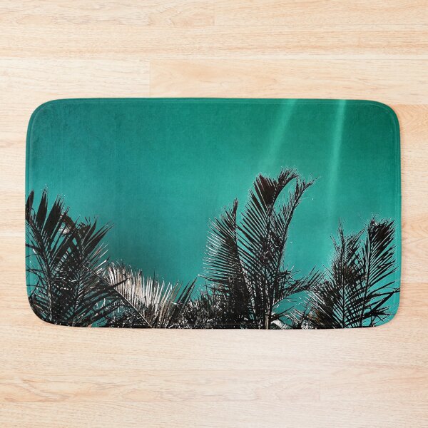 Item preview, Tropical Palm Fronds - Coastal Teal - Summer Sun Streaks - Tropicalcore designed and sold by Beachy.
