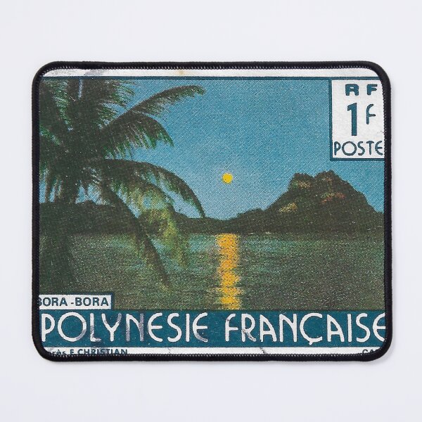 Item preview, Full Moon Rising over Bora Bora Vintage French Polynesia Stamp designed and sold by yousufi.
