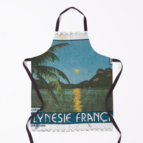 Item preview, Full Moon Rising over Bora Bora Vintage French Polynesia Stamp designed and sold by yousufi.