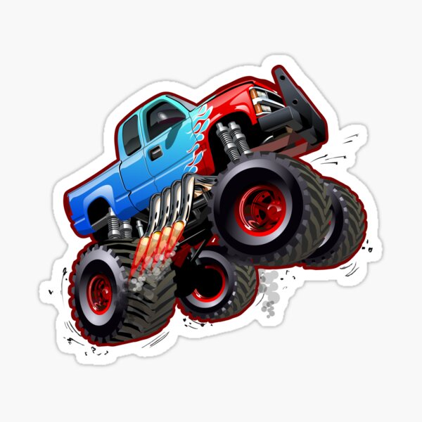 Cartoon Monster Truck Sticker for Sale by Mechanick