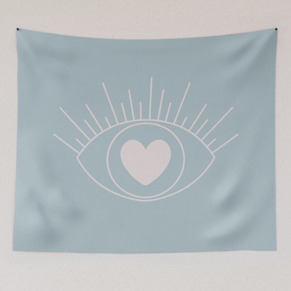 Item preview, Magical Mysterious Aesthetic Indie Style Pretty Heart Eye Sky Blue designed and sold by scorpiolane.