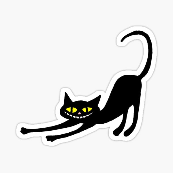 Item preview, Smiling Stretching Black Cat designed and sold by imphavok.
