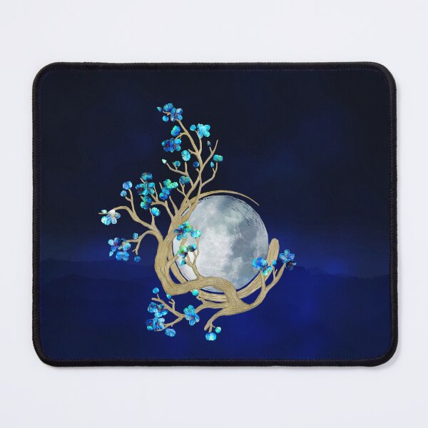 Item preview, Blue Sakura Blossom Zen Moon designed and sold by k9printart.