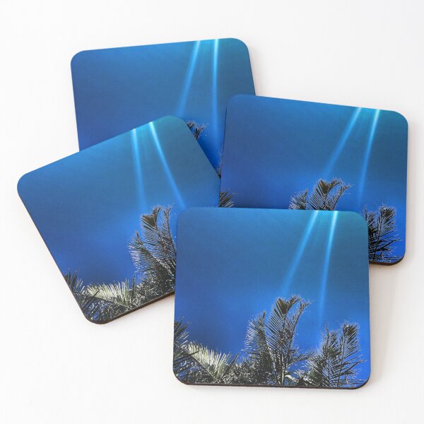 Item preview, Tropical Palm Fronds - Coastal Blue - Summer Sun Streaks - Tropicalcore designed and sold by Beachy.