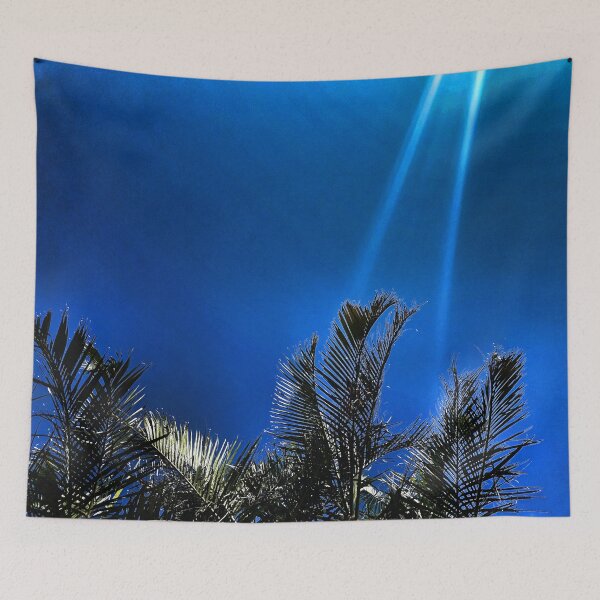 Item preview, Tropical Palm Fronds - Coastal Blue - Summer Sun Streaks - Tropicalcore designed and sold by Beachy.