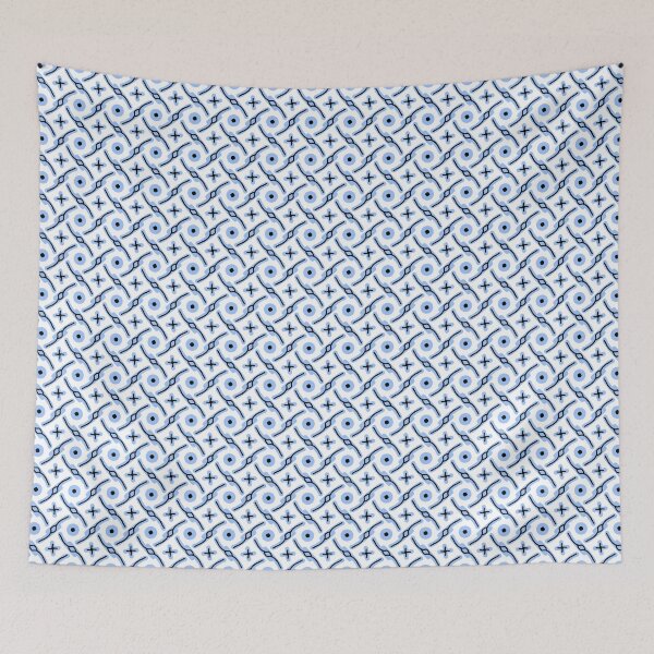 Item preview, White and Sky Blue Seamless Abstract Pattern designed and sold by patternologyy.